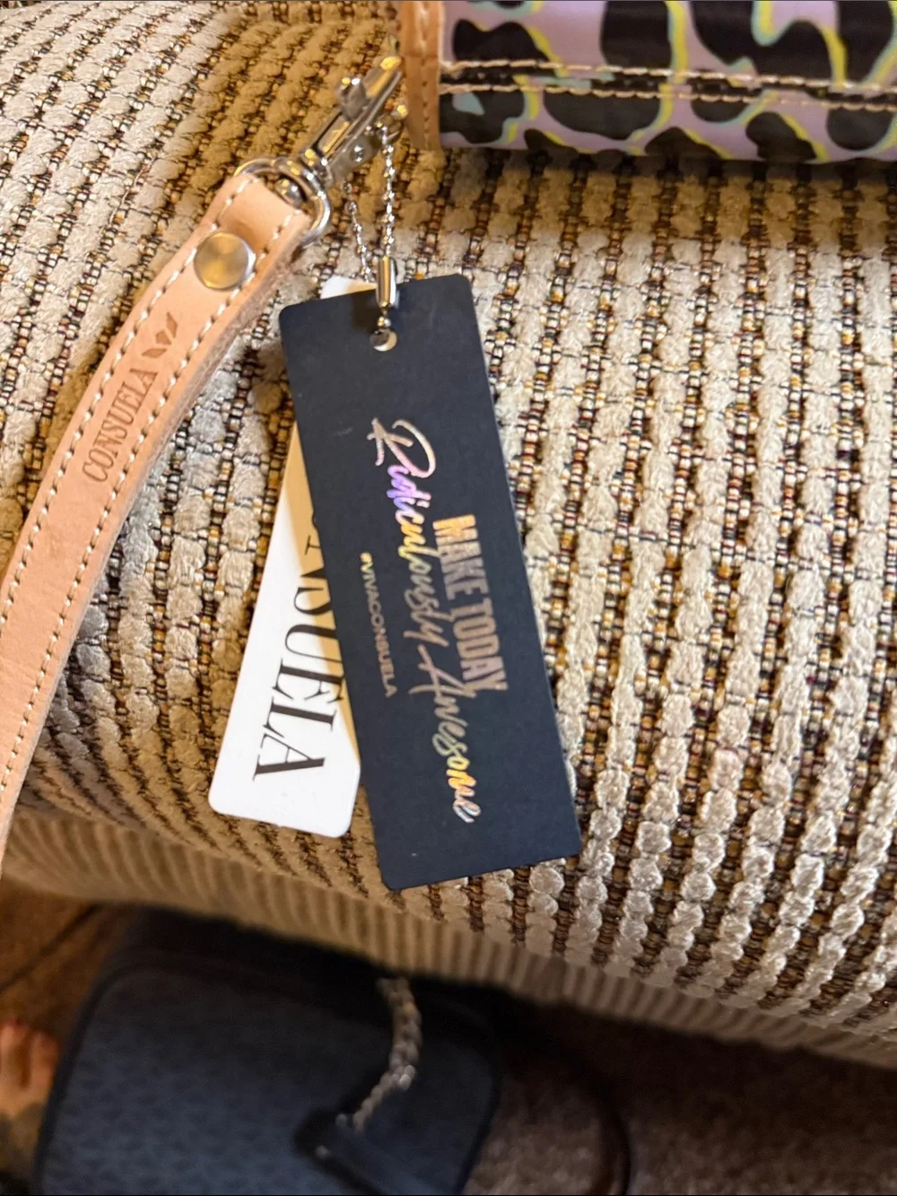 Consuela Lavender Aqua Leopard Zip Wallet